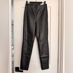Zara Black Leather High-Waisted Leggings Size S